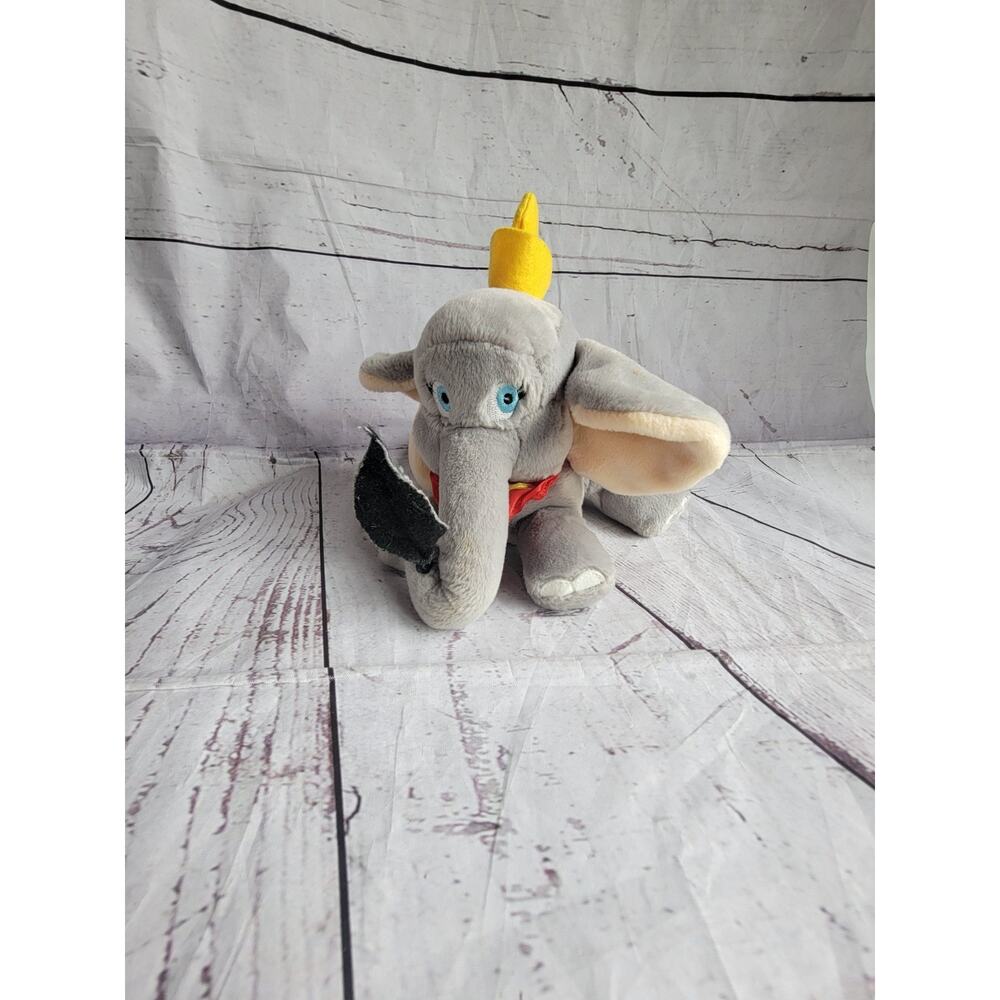 Walt Disney World Dumbo the Flying Elephant Stuffed Animal Plush w/ Feather 8in